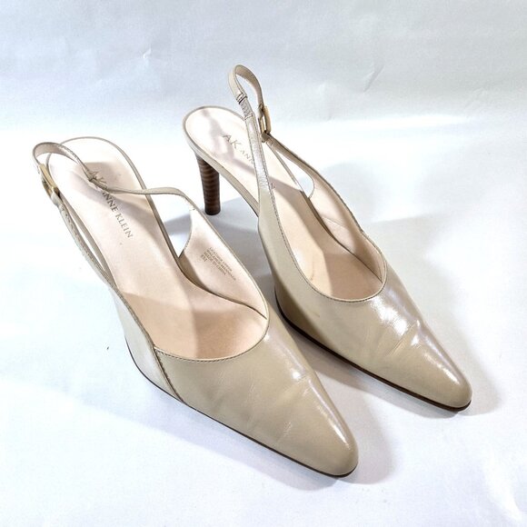 Anne Klein Doreen Beige Slingback Heels Size 8 - Picture 1 of 5